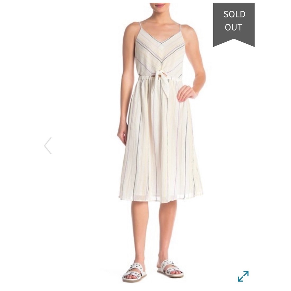 Michael Stars white gauze peek-a-boo midi dress size small